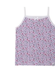 Printed Tank Top - Lilac Little Flowers - Lilac Little Flowers