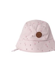 Printed Twill Hat Light Pink Flowers - Light Pink Printed Flowers