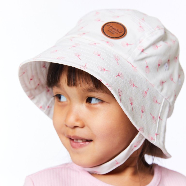 Printed Twill Hat - White Dandelions