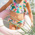 Printed Two Piece Swimsuit - Light Pink Tropical Flowers