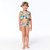 Printed Two Piece Swimsuit - Light Pink Tropical Flowers