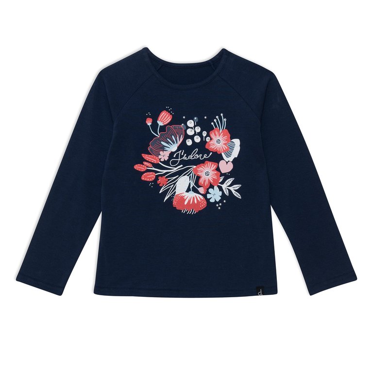 Raglan Long Sleeve Top - Navy Blue