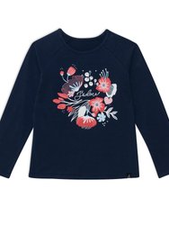 Raglan Long Sleeve Top - Navy Blue