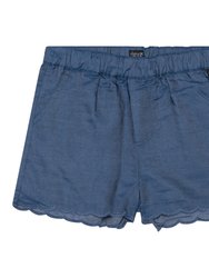 Scallop Chambray Short - Blue