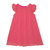 Short Sleeve Dress With Frill Hot Coral - Hot Coral