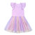 Short Sleeve Dress With Rainbow Tulle Skirt Lilac - Lilac