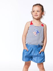 Short With Bow Blue Chambray