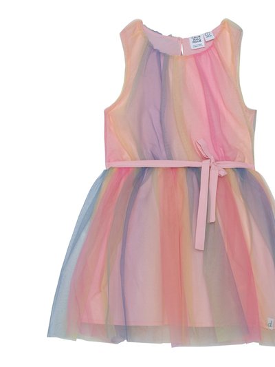 Deux Par Deux Sleeveless Dress With Rainbow Mesh Pink product