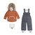 Solid Two Piece Baby Snowsuit Brown - Brown