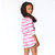 Striped Basic Terry Cloth Short Pink & White