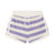 Striped Basic Terry Cloth Short Violet & White Stripe - Violet & White