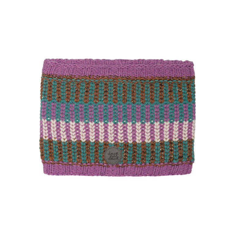 Striped Knit Necktube Purple, Green, Brown And White - E10ZI03_000