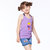 T-Back Tank Top With Mesh - Purple