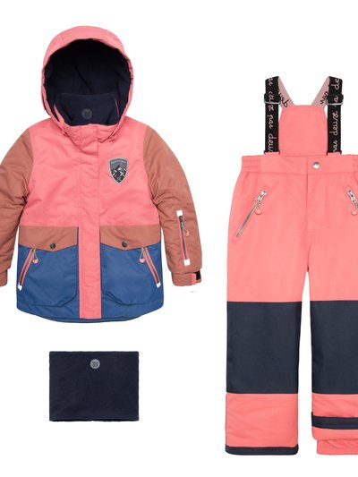 Deux Par Deux Two Piece Snowsuit - Printed Rainbow and Colorblock Jacket with Printed Rainbow and Colorblock Pant product