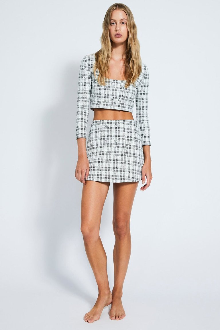 Andi Skirt - Off-White Plaid