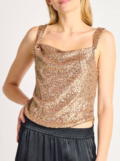 DEX Cowl Neck Sequin Tank In Gold product