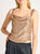 Cowl Neck Sequin Tank In Gold - Gold
