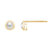 10K Solid Gold Birthstone Stud Earrings - Jun - Pearl