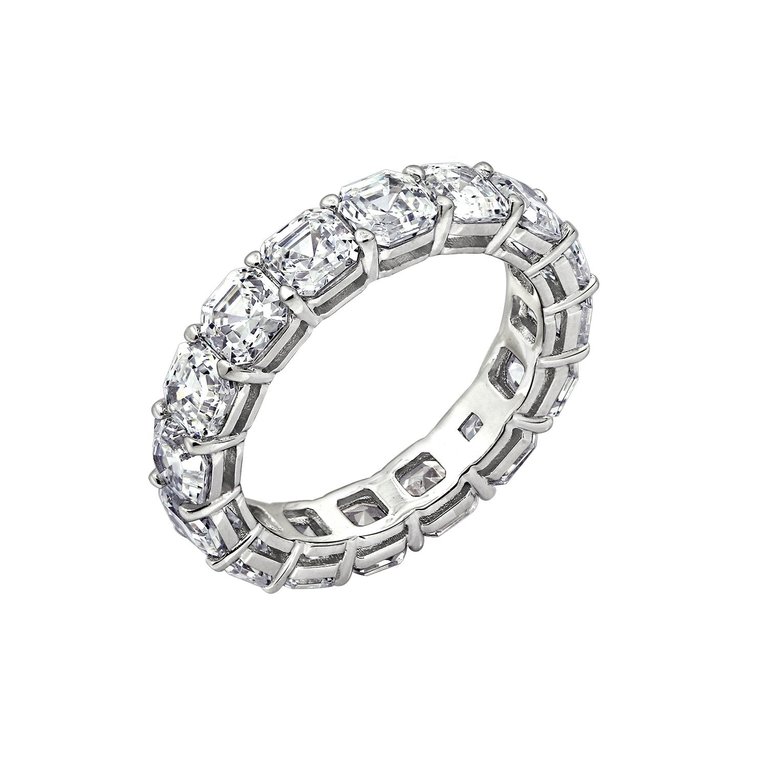 Asscher Eternity Ring - Silver