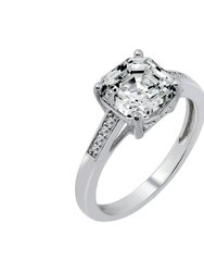 Asscher Solitaire Ring - Silver