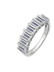 Baguette Cut 7-Stone Ring - Silver