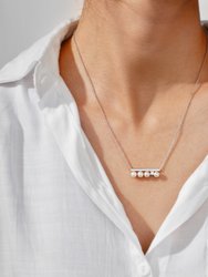 Bar Pearl Pendant Necklace - Silver