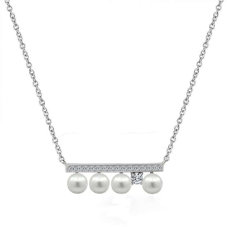 Bar Pearl Pendant Necklace