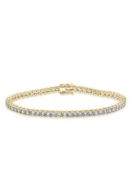 Classic 3mm Round Cut Tennis Bracelet - Yellow Gold