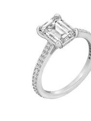 Classic Emerald Cut Solitaire Ring - Silver