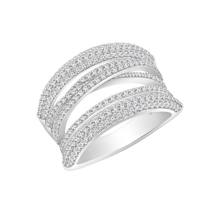 Crisscross Spiral Ring - Silver