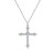 Cross & Heart Pendant Necklace - Silver