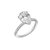 Cubic Zirconia Pear Cut Engagement Ring - Silver