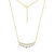 Curve Bar Pearl Pendant Necklace - Gold