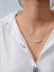 Curve Bar Pearl Pendant Necklace