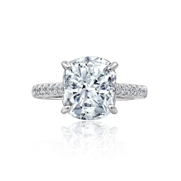 Cushion Emerald Cut Solitaire Ring