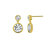 Double Bezel Dangle Earrings - Yellow Gold