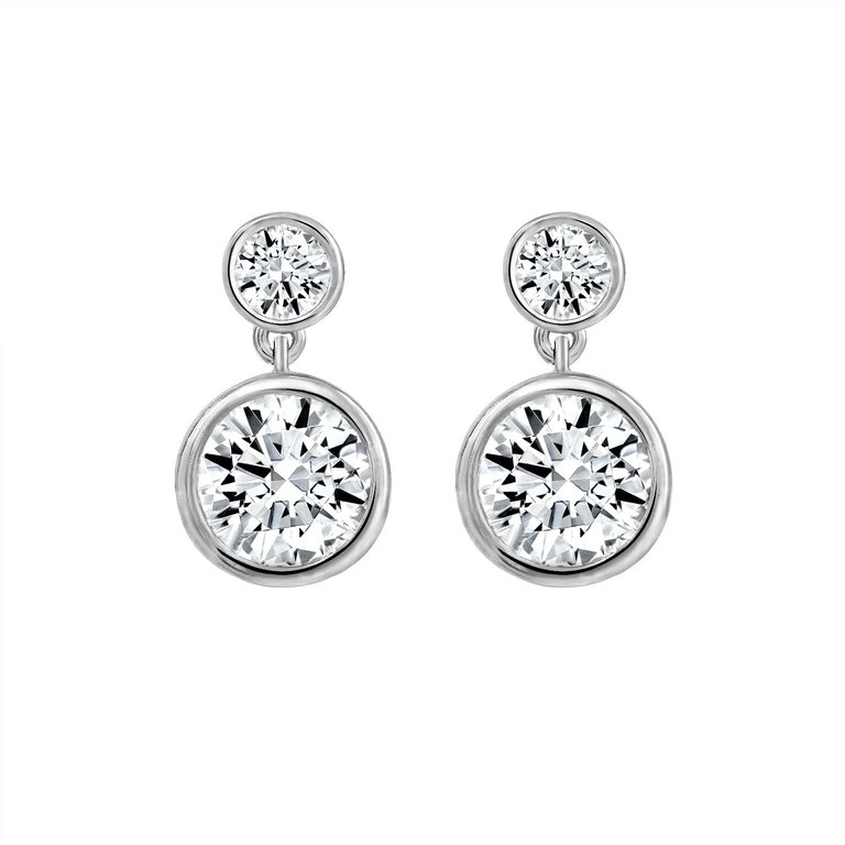 Double Bezel Dangle Earrings