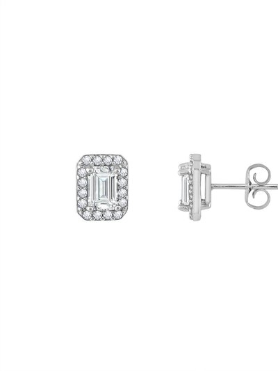 Diamonbliss Emerald Cut Halo Stud Earrings product