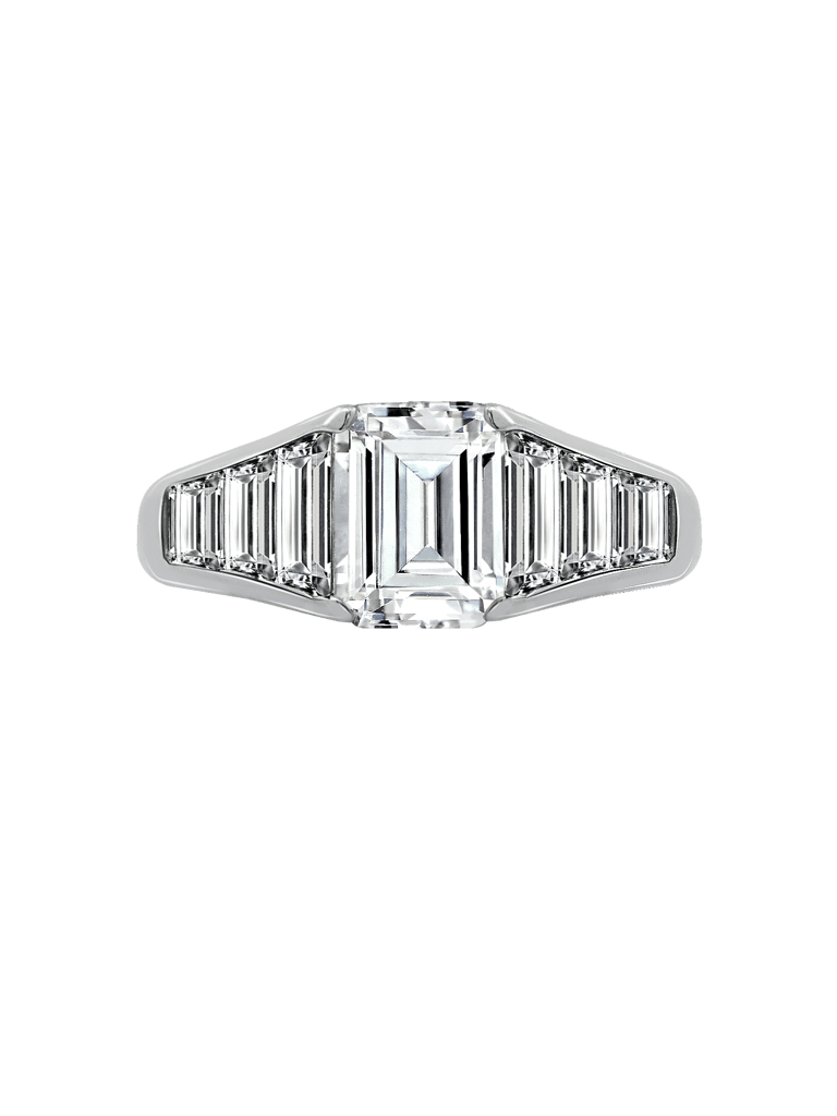 Emerald Cut Tapered Ring