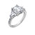 Emerald Cut With Trapeze Side Stone Cocktail Ring - Platinum