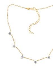 Heart Station Necklaces - Yellow Gold