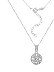 Hollow Antique Pendant Necklace - White