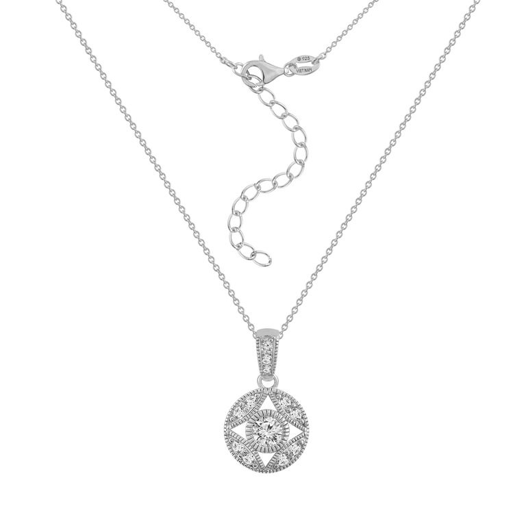 Hollow Antique Pendant Necklace - White