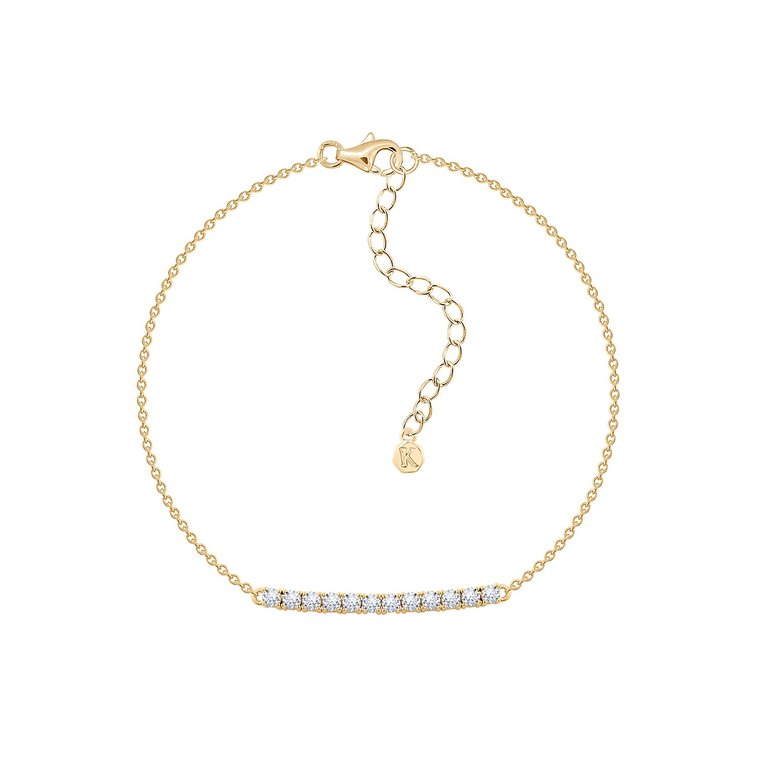 Horizontal Round Bar Bracelet - Gold