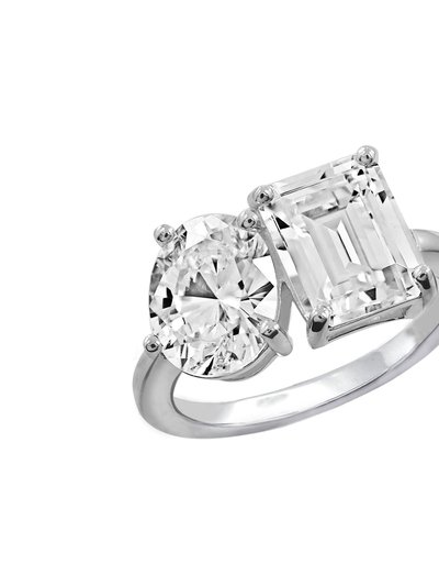 Diamonbliss Oval And Emerald Cut Double Stone Ring product