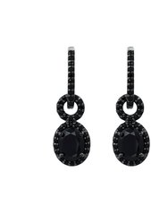 Oval Drop Earrings - Black
