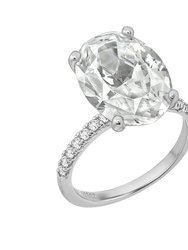 Oval Solitaire Engagement Ring - Platinum