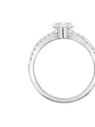 Pear CZ Split Shrank Ring