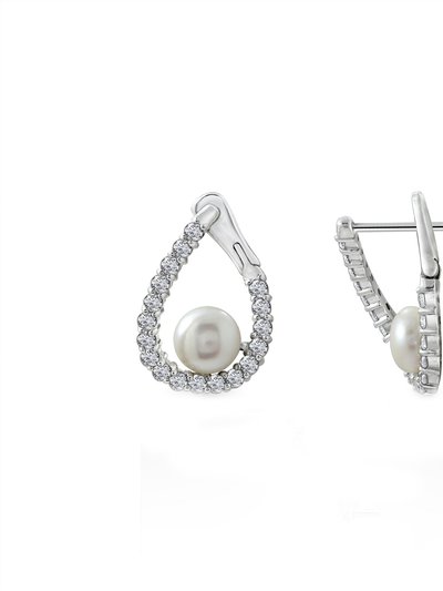 Diamonbliss Pearl Omega Hoop Earrings product