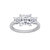 Princess 3-Stone Ring - Rhodium